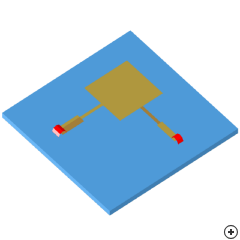 Image of the Dual microstrip-edge-fed circularly polarized rectangular patch