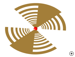 Image of the 2-Arm planar log-periodic antenna.