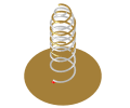 End-tapered wire helix with parasitic element