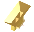 Short dual-waveguide-fed pyramidal horn