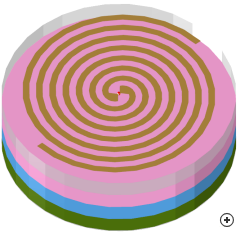 Image of the Archimedes spiral with absorber-lined cavity backing.