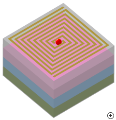 Image of the Rectangular spiral with absorber-lined cavity backing