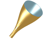 Profiled smooth conical horn with dielectric loading