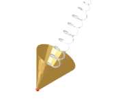 Axial-mode helix with tapered ends on a conical ground plane