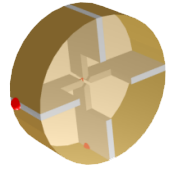 Coax to Quad-ridged waveguide transition